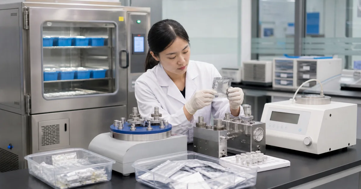 ODF sachet barrier testing for water vapor and oxygen transmission